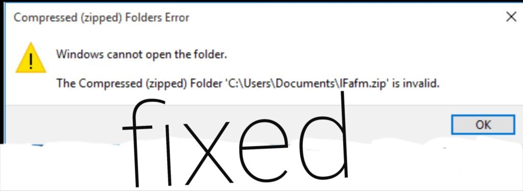 compressed (zipped) folders error