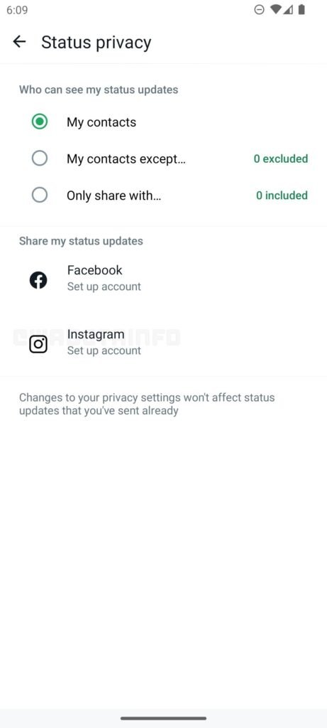 WA INSTAGRAM STATUS UPDATES SHARING FEATURE ANDROID